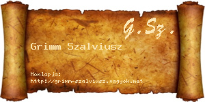 Grimm Szalviusz névjegykártya